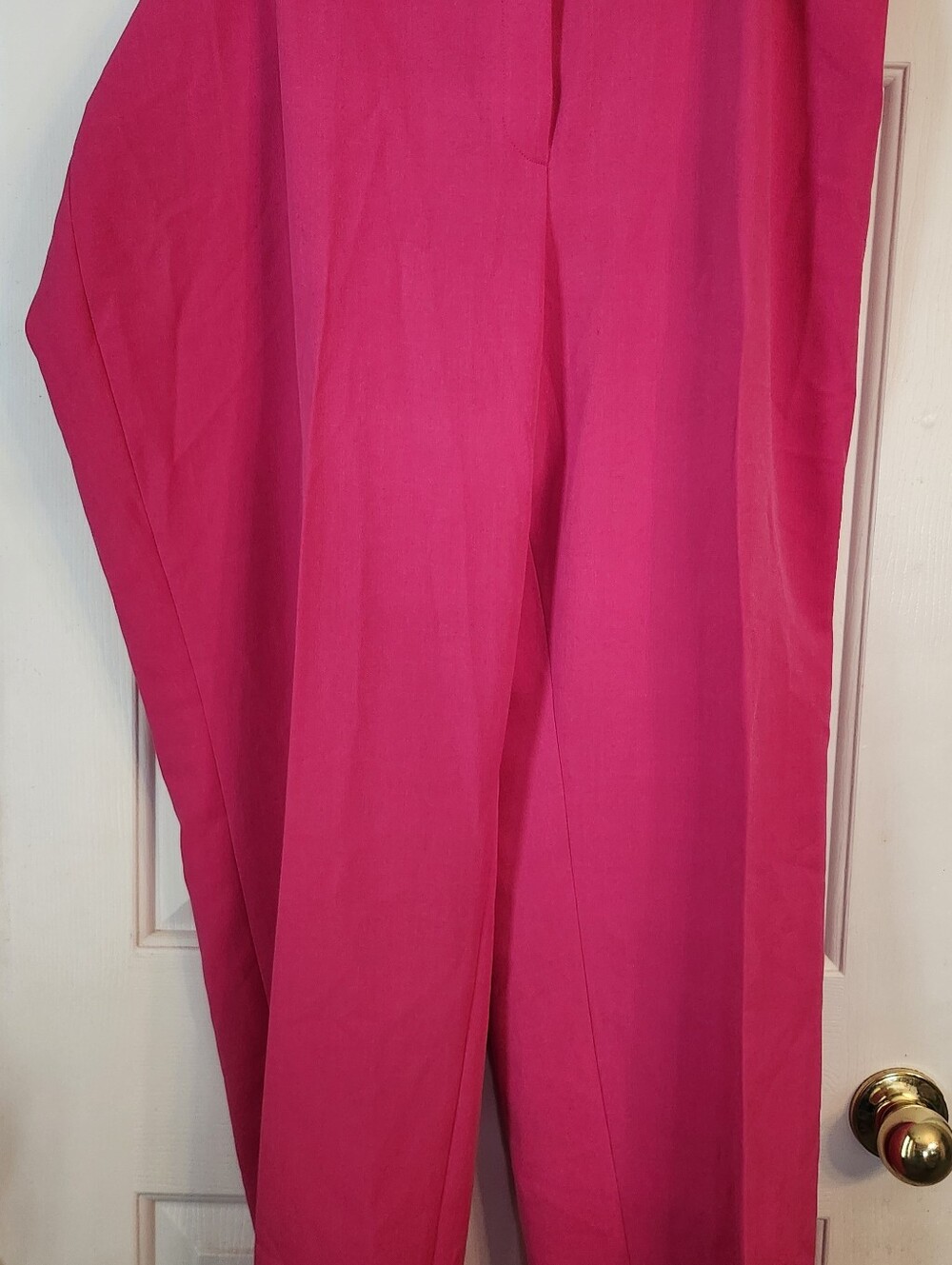 NEW Hot Pink Women's High-Waist Wide-Leg Pants Barbie Pink Kasper 20W - Picture 14 of 14